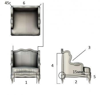 Armchairs (KRL_0120) 3D model for CNC machine
