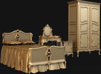 Set of furniture (KMB_0017-03) 3D model for CNC machine