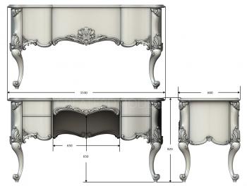 Set of furniture (KMB_0019-06) 3D model for CNC machine