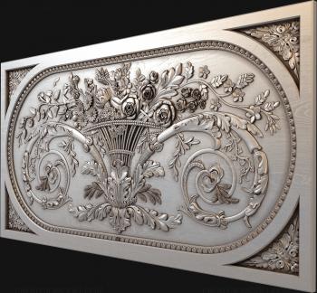 Floral panel (PRS_0001) 3D model for CNC machine