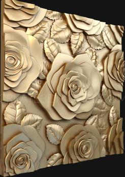Floral panel (PRS_0003) 3D model for CNC machine